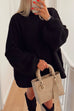 Mixiedress Drop Shoulder Plain Casual Pullover Sweater