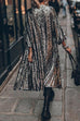 Mixiedress 3/4 Sleeves Open Front Sequin Shinny Midi Cardigan