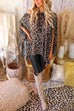 Mixiedress Cold Shoulder Irregular Leopard Cloak Top