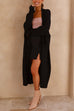 Mixiedress Open Front Dolman Sleeves Pocketed Long Knit Cardigan