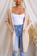 Mixiedress Open Front Pockets Solid Knitting Midi Cardigan