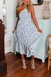 Mixiedress One Shoulder Sleeveless Tiered Printed Beach Dress