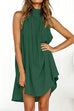 Mixiedress Solid Halter Sleeveless Ruffle Dress