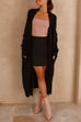 Mixiedress Open Front Dolman Sleeves Pocketed Long Knit Cardigan