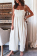 Mixiedress Tie Shoulder Smocked Wide Leg Cami Jumpsuit