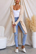 Mixiedress Open Front Pockets Solid Knitting Midi Cardigan