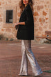 Stretchy High Rise Bell Bottoms Sequin Pants