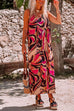 Mixiedress V Neck Sleeveless Maxi Bohemia Printed Dress