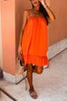 Mixiedress Solid Ruffle Cami Beach Dress