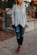 Mixiedress Crewneck Side Split Ripped Comfy Sweater