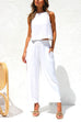 Mixiedress Buttons Tank Top and Pockets Wide Leg Crop Pants Set