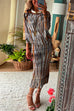 Mixiedress Batwing Sleeve Waisted Tie Dye Midi Dress