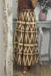 Mixiedress Pocketed Geometric Printed A-line Maxi Swing Skirt