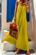 Mixiedress Scoop Neck Cotton Linen Maxi Beach Cami Dress