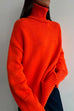 Mixiedress Turtleneck Drop Shoulder Slouchy Knitting Sweater