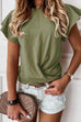 Mixiedress Solid Crewneck Short Sleeve Cozy T-shirt