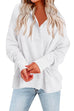 Mixiedress Stand Collar Button Up Pocketed Casual Sweatshirt