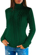 Mixiedress Slim Fit Turtleneck Cable Knit Sweater