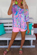 Mixiedress V Neck Short Sleeve Printed Comfy T-shirt