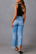 Mixiedress Raw Hem Ripped Flare Bottoms Denim Pants