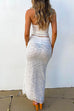 Mixiedress Lace Bustier Crop Tube Top Ruffle Slit Maxi Skirt Set