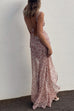 Mixiedress Sleeveless Open Back Slit Floral Print Maxi Flowy Dress