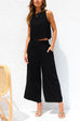 Mixiedress Buttons Tank Top and Pockets Wide Leg Crop Pants Set