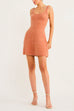 Scoop Neck Backless Wool Blend Sleeveless Mini Dress