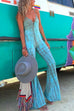 Mixiedress Lace Up Bell Bottoms Tie Dye Cami Jumpsuit