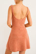 Scoop Neck Backless Wool Blend Sleeveless Mini Dress