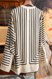 Mixiedress Button Up Long Sleeves Striped Silk Scarf Blouse