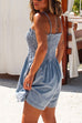 Mixiedress Smocked Wide Leg Denim Cami Romper