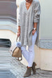 Mixiedress V Neck Side Split Cable Knit Midi Sweater