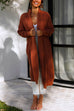 Mixiedress Open Front Drop Shoulder Pocketed Long Sweater Cardigan