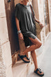 Mixiedress Side Split Batwing Sleeves Shift T-shirt Dress