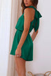 Mixiedress V Neck Cut Out Tie Back Waisted Satin Romper