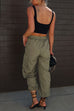 Mixiedress Elastic Waist Pocketed Drawstring Ankle Cargo Pants
