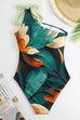 Mixiedress Bow One Shoulder One-piece Swimsuit Ruffle Cover Up Skirt Printed Set