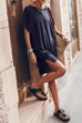 Mixiedress Side Split Batwing Sleeves Shift T-shirt Dress