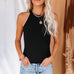 Mixiedress Solid Ribbed Knit Slim Fit Tank Top