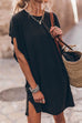 Mixiedress Side Split Batwing Sleeves Shift T-shirt Dress