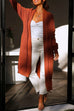 Mixiedress Open Front Drop Shoulder Pocketed Long Sweater Cardigan