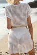 Mixiedress Short Sleeves Hollow Out Waisted Beach Cover Up Dress