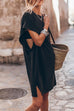 Mixiedress Side Split Batwing Sleeves Shift T-shirt Dress