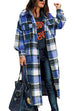 Mixiedress Button Down Pocketed Classic Midi Plaid Shacket