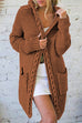 Mixiedress Open Front Ribbed Knitting Hoodied Sweater Outwear