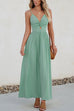 Mixiedress Twist V Neck Tie Back Cut Out Swing Maxi Cami Dress