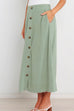 Mixiedress Button Down Pockets A-line Long Skirt