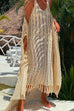 Mixiedress Hollow Out Sleeveless Tassel Beach Cover Up Dress