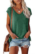 Mixiedress Solid V Neck Short Sleeve T-shirt